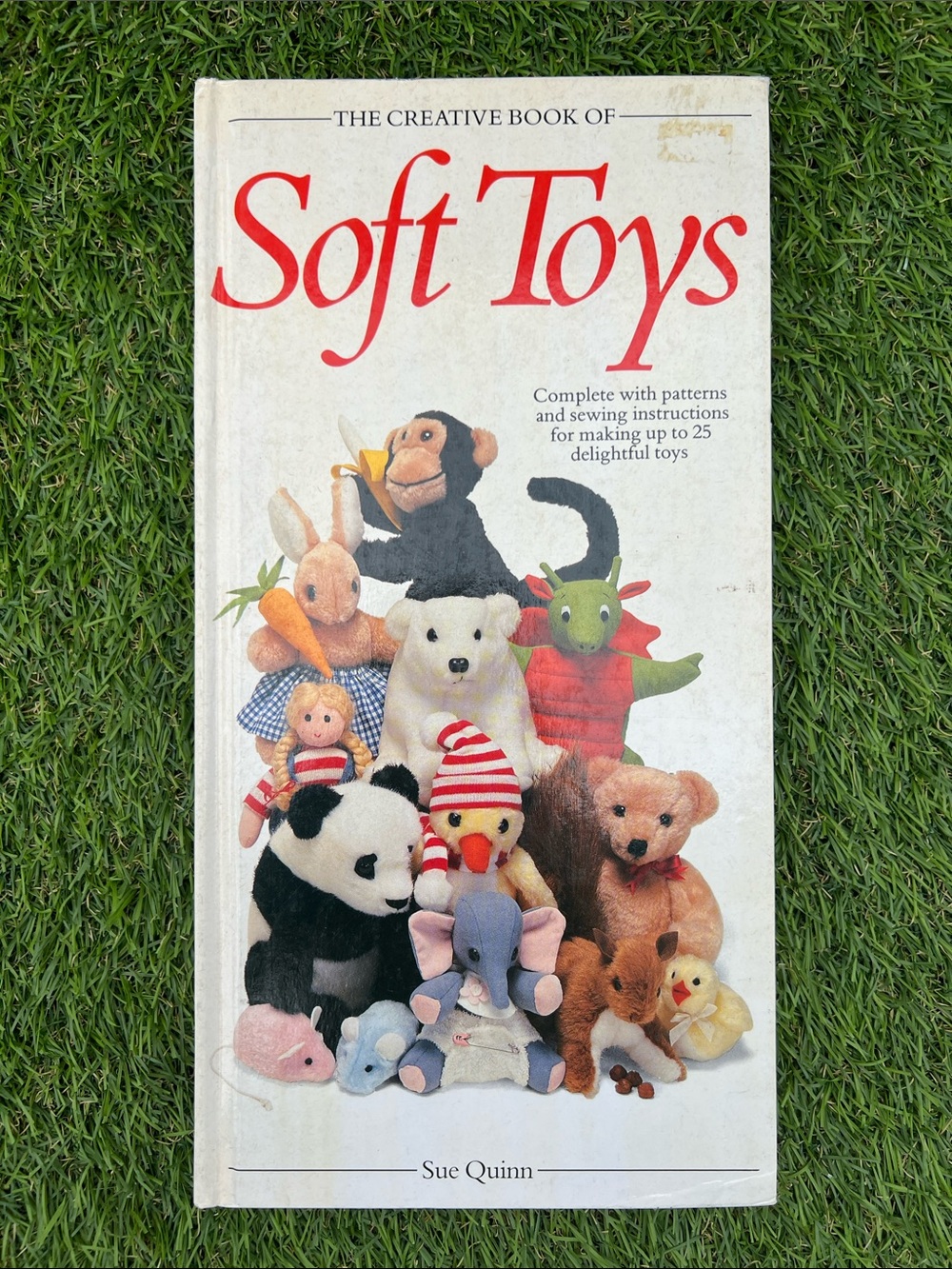 VINTAGE 80s crafting pattern book The Creative Book of Soft Toys by Sue Quinn